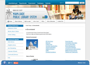 Miami-Dade County Library System E-government Page
