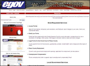 Pasco County Library E-government Page