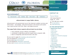 Pinellas County - Largo Public Library E-government Page